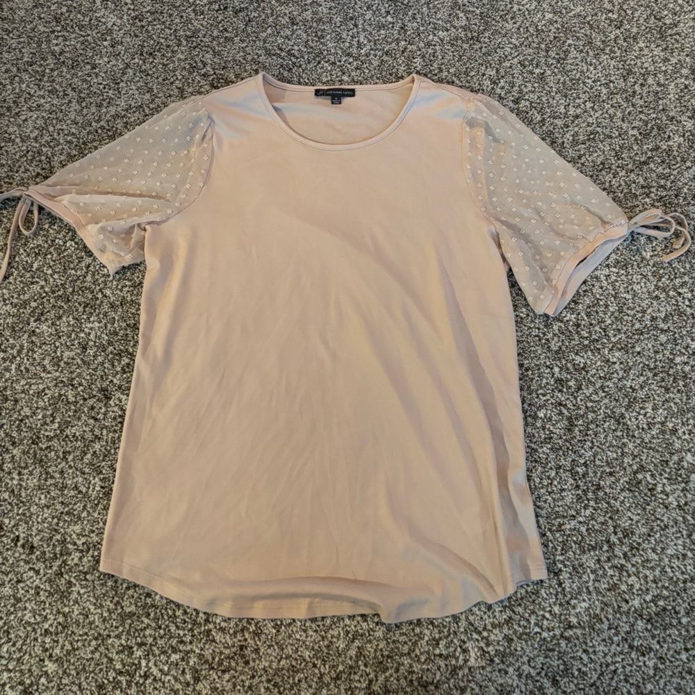NWOT- Adrianna Papell Crepe Clip Dot Blouse